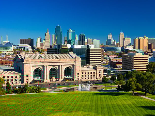 How far is Chateau Avalon from Kansas City Downtown?